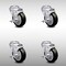 Service Caster 4 Inch SS Black Polyurethane Wheel Swivel Bolt Hole Caster Set with Brake SCC SCC-SSBH20S414-PPUB-BLK-TLB-4 - alternate 1